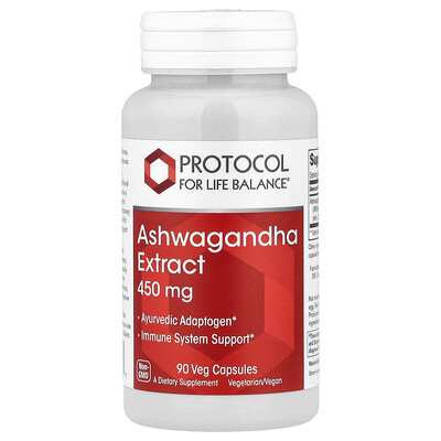 Protocol for Life Balance, Extracto de ashwagandha, 450 mg, 90 cápsulas vegetales