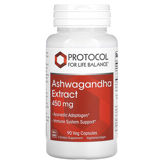 Protocol for Life Balance, Ashwagandha Özütü, 450 mg, 90 Bitkisel Kapsül