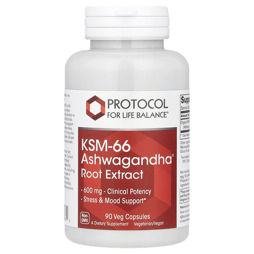 Protocol For Life Balance KSM-66 Ashwagandha® Root Extract, 600 mg, 90 Veg Capsules
