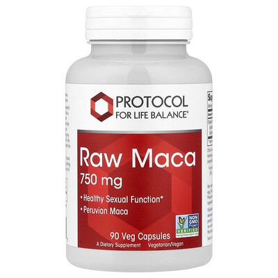 Protocol for Life Balance, Maca cruda, 750 mg, 90 cápsulas vegetales