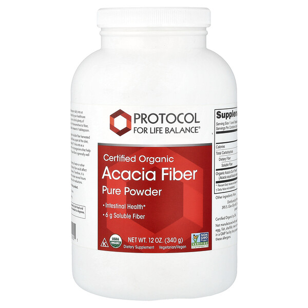 Protocol for Life Balance Certified Organic Acacia Fiber Pure Powder, 12 oz (340 g)