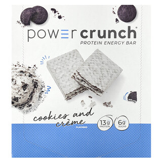 BNRG, Power Crunch®, Μπάρα Πρωτεΐνης Ενέργειας, Μπισκότα και Κρέμα, 12 Μπάρες, 40 γρ. η καθεμία