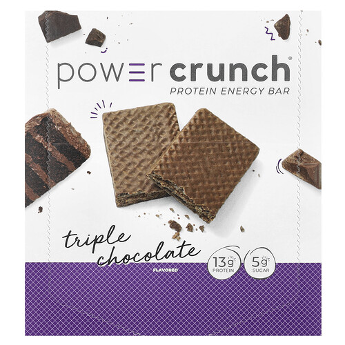 BNRG, Power Crunch®, Protein Energy Bar, Triple Chocolate, 12 Bars, 1.4 oz (40 g) Each