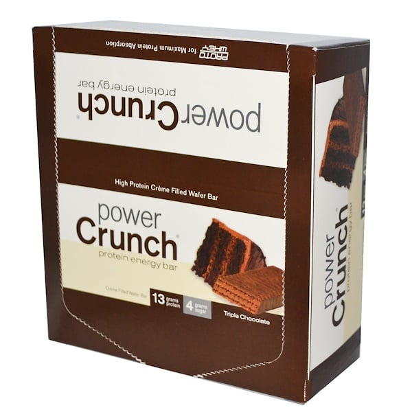 BNRG, Power Crunch Protein Energy Bar, Original Triple Chocolate, 12 Bars, 1.4 oz (40 g) Each