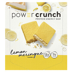 Power Crunch®, протеїновий енергетичний батончик, лимонна безе, 12 батончиків по 40 г (1,4 унції)