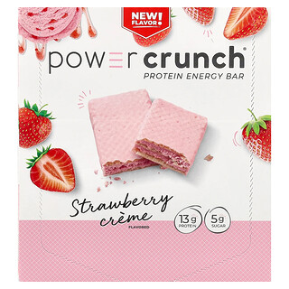 BNRG, Power Crunch®, Proteinbar, Jordgubbskräm, 12 barer, 40 g styck