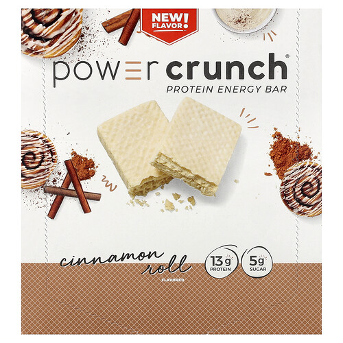 Bnrg Power Crunch®, Protein Energy Bar, Cinnamon Roll, 12 Bars, 1.4 oz (40 g) Each