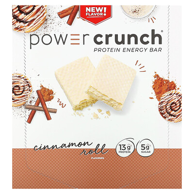 BNRG  Power Crunch Protein Energy Bar  Cinnamon Roll  12 Bars  1.4 oz (40 g) Each