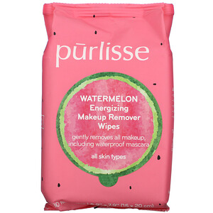 Отзывы о Purlisse, Watermelon, Energizing Makeup Remover Wipes, 30 Towelettes