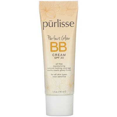 Purlisse Perfect Glow, BB Cream, SPF 30, Light Medium, 1.4 fl oz (40 ml)