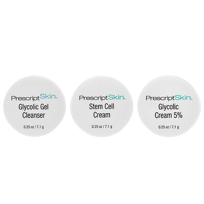 PrescriptSkin набор пробных продуктов с гликолевой кислотой, 3 баночки по 7,1 г (0,25 унции)