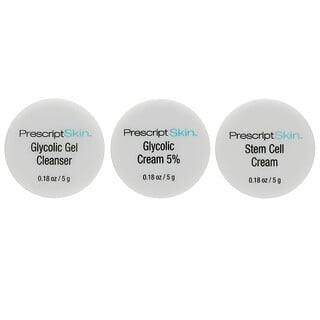 PrescriptSkin, набор пробных продуктов с гликолевой кислотой, 3 баночки по 5 г (0,18 унции)