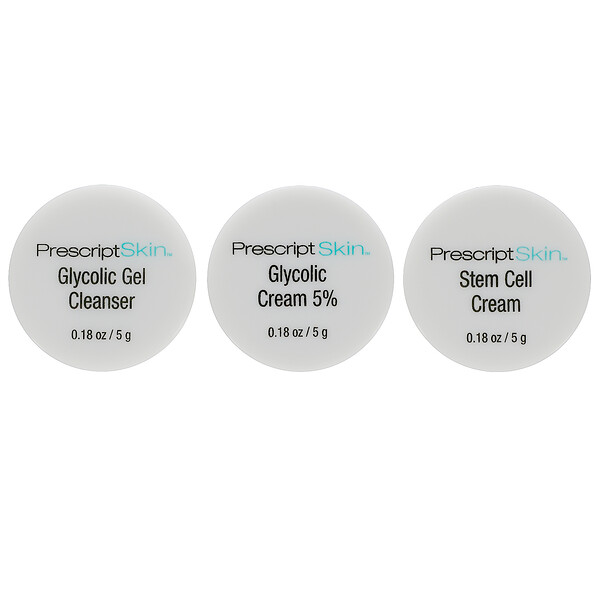 PrescriptSkin, Glycolic Trial Set, 3 Jars, 0.18 oz (5 g) Each