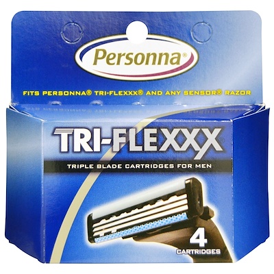 Personna Razor Blades Tri-Flexxx,男士三重刀片剃須,4 個刀片盒
