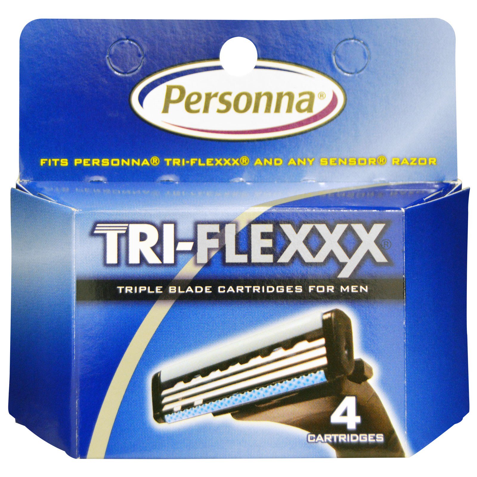 Personna Razor Blades, TriFlexxx, Triple Blade Cartridges for Men, 4