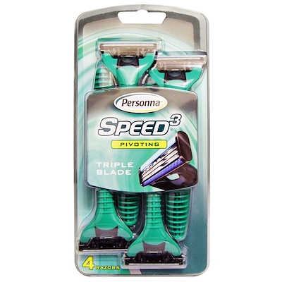 Personna Razor Blades 3葉片型剃須刀,包含4個剃須頭