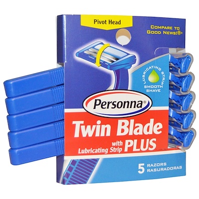 Personna Razor Blades 雙刀片剃須刀,含潤滑帶,5只裝