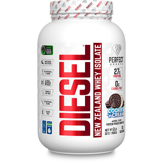 PERFECT Sports‏, Diesel, חלבון מי גבינה מבודד מניו זילנד, עוגיות ושמנת, 908 גרם (2 ליברות)