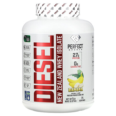 

Perfect Sports Diesel New Zealand Whey Isolate Banana 5 lb (2.27 kg)