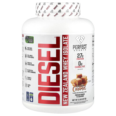 PERFECT Sports  Diesel®  New Zealand Whey Isolate  Salted Caramel  5 lb (2.27 kg)