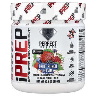 PERFECT Sports, iPrep, Advanced Pre-Workout, Fruit Punch, 10.6 oz (300 g)