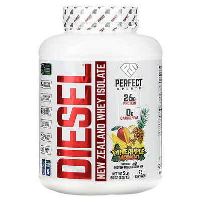 

Perfect Sports Diesel New Zealand Whey Isolate Pineapple Mango 5 lb (2.27 kg)