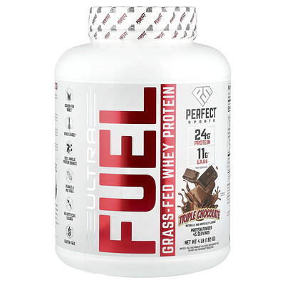 PERFECT Sports  Ultra Fuel  Grass-Fed Whey Protein  Triple Chocolate  4 lb (1.82 kg)
