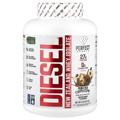 PERFECT Sports Diesel® New Zealand Whey Isolate Mocha Cappuccino 5 lb (2.27 kg)