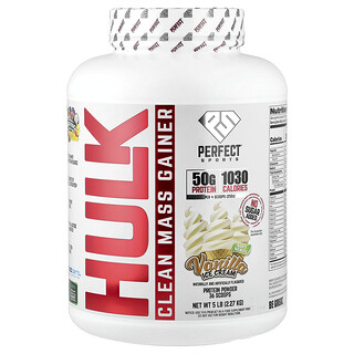 PERFECT Sports, Hulk Clean Mass Gainer, Vanilyalı Dondurma, 2,27 kg (5 lb)