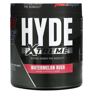 ProSupps, Hyde Xtreme، مكمل طاقة مكثف لما قبل التمارين، نكهة البطيخ Watermelon Rush، وزن 7.8 أونصات (222 جم)