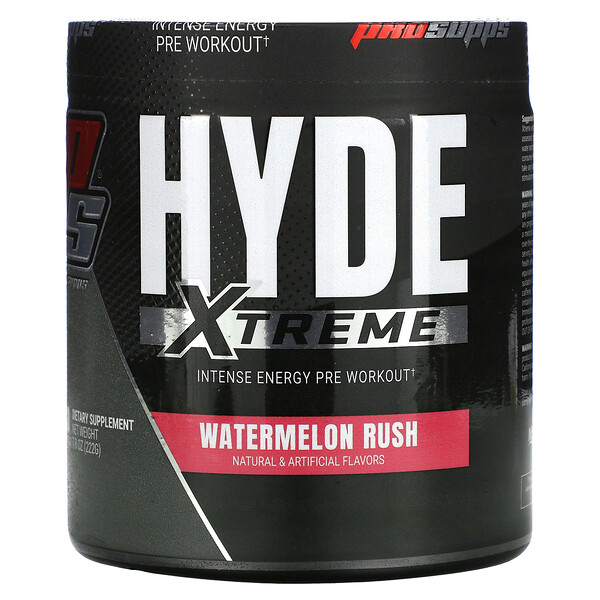 Hyde Xtreme، مكمل طاقة مكثف لما قبل التمارين، نكهة البطيخ Watermelon Rush، وزن 7.8 أونصات (222 جم)