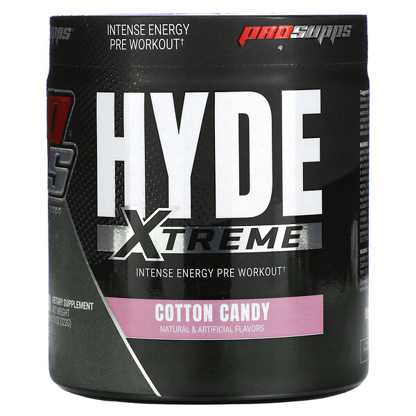 ProSupps, Hyde, Xtreme, Intense Energy Pre Workout, Cotton Candy, 7.8 oz (222 g)