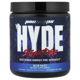 ProSupps, Sr. Hyde, Pré-treino de Energia Sustentada Exclusivo, Blue Razz, 216 g (7,6 oz)