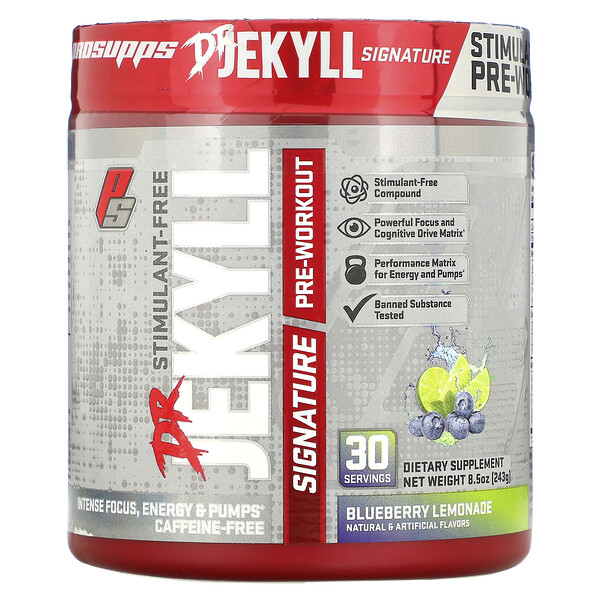 ProSupps‏, Dr. Jekyll Signature, Stimulant-Free Pre-Workout, Blueberry Lemonade, 8.5 oz (243 g)