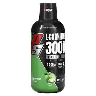 ProSupps, Shots líquidas de L-carnitina 3000, Manzana verde, 473 ml (16 oz. Líq.)