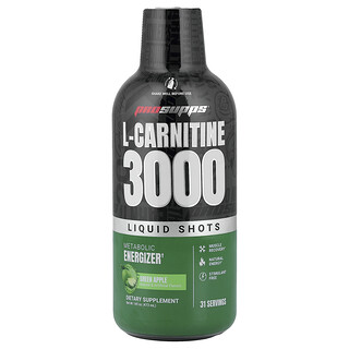 ProSupps, L-Carnitine 3000 Liquid Shots, Green Apple, 3 000 mg, 16 fl oz (473 ml)