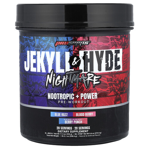 Prosupps Jekyll & Hyde Nightmare, Nootropic + Power Pre-Workout, Berry Punch, 1 lb 5.1 oz (598.6 g)