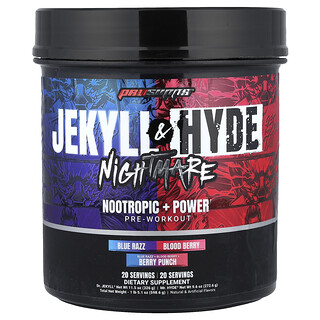 ProSupps, Jekyll & Hyde Nightmare, Suplemento preentrenamiento nootrópico y energético, Ponche de bayas, 598,6 g (1 lb 5,1 oz)