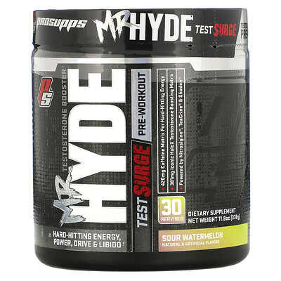 ProSupps Mr. Hyde Test Surge, Testosterone Boosting Pre-Workout, Sour Watermelon, 11.8 oz (336 g)