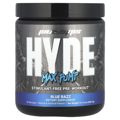 ProSupps, Hyde®, Max Pump, Pre-Workout, Blue Razz, 10.12 oz (286.9 g)