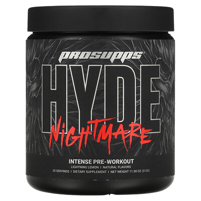 ProSupps Hyde Nightmare, Intense Pre-Workout, Lightning Lemon, 11 oz (312 g)