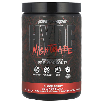 ProSupps  HYDE® Nightmare  Intense Energy Pre-Workout  Blood Berry  14.35 oz (406.8 g)