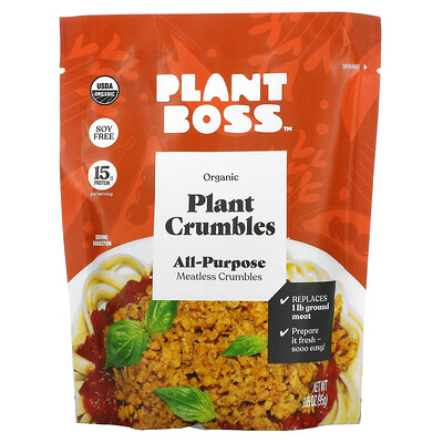 Plant Boss Органические крошки из универсальных растений без мяса, 95 г (3, 35 унции)  - купить со скидкой