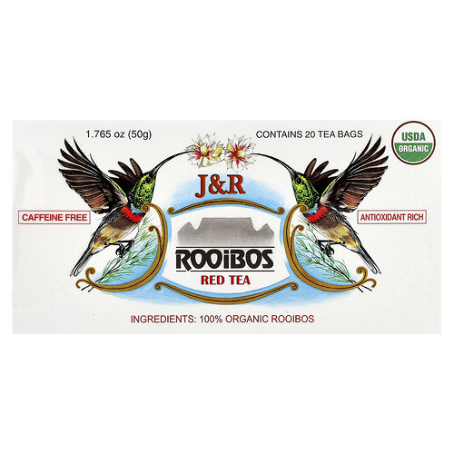 J&r Port Trading Rooibos Red Tea, Caffeine Free, 20 Tea Bags, 1.765 oz (50 g)