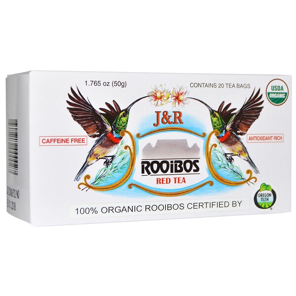 J&R Port Trading Co.‏, J&R Rooibos Red Tea, Caffeine Free, 20 Tea Bags, 1.765 oz (50 g)