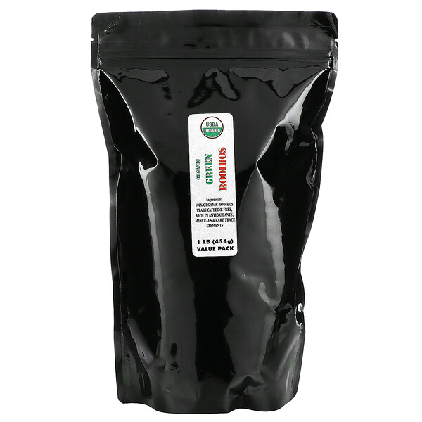 Organic Green Rooibos, Caffeine Free, 1 lb (454 g)