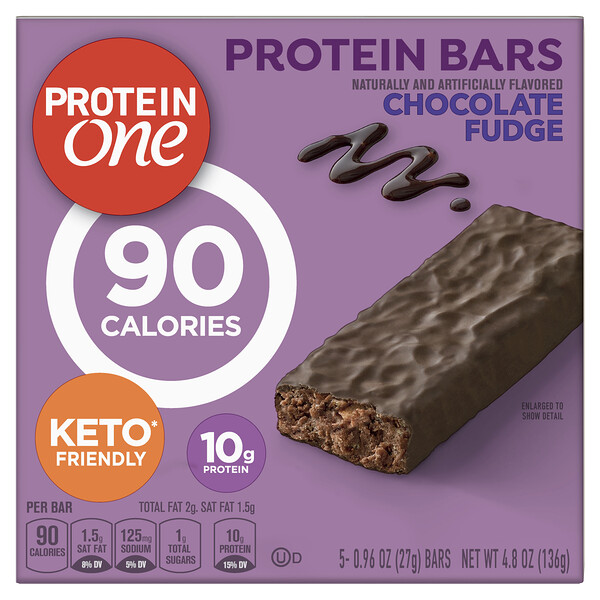 Protein One‏, Protein Bars, Chocolate Fudge, 5 Bars, 0.96 oz (27 g) Each