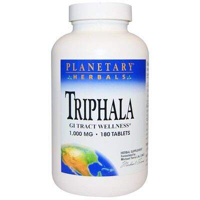 Planetary Herbals Трифала, здоровье желудочно-кишечного тракта, 1,000 мг, 180 таблеток