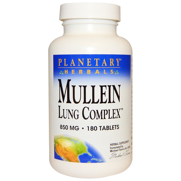 Planetary Herbals, Mullein Lungen Komplex, 850 mg, 180 Tabletten