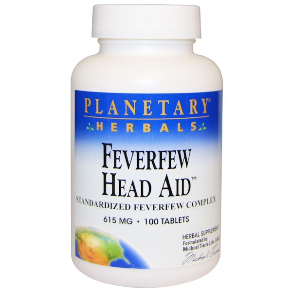 Planetary Herbals, Feverfew Head Aid, 615 mg, 100 Tablets (Discontinued Item) 